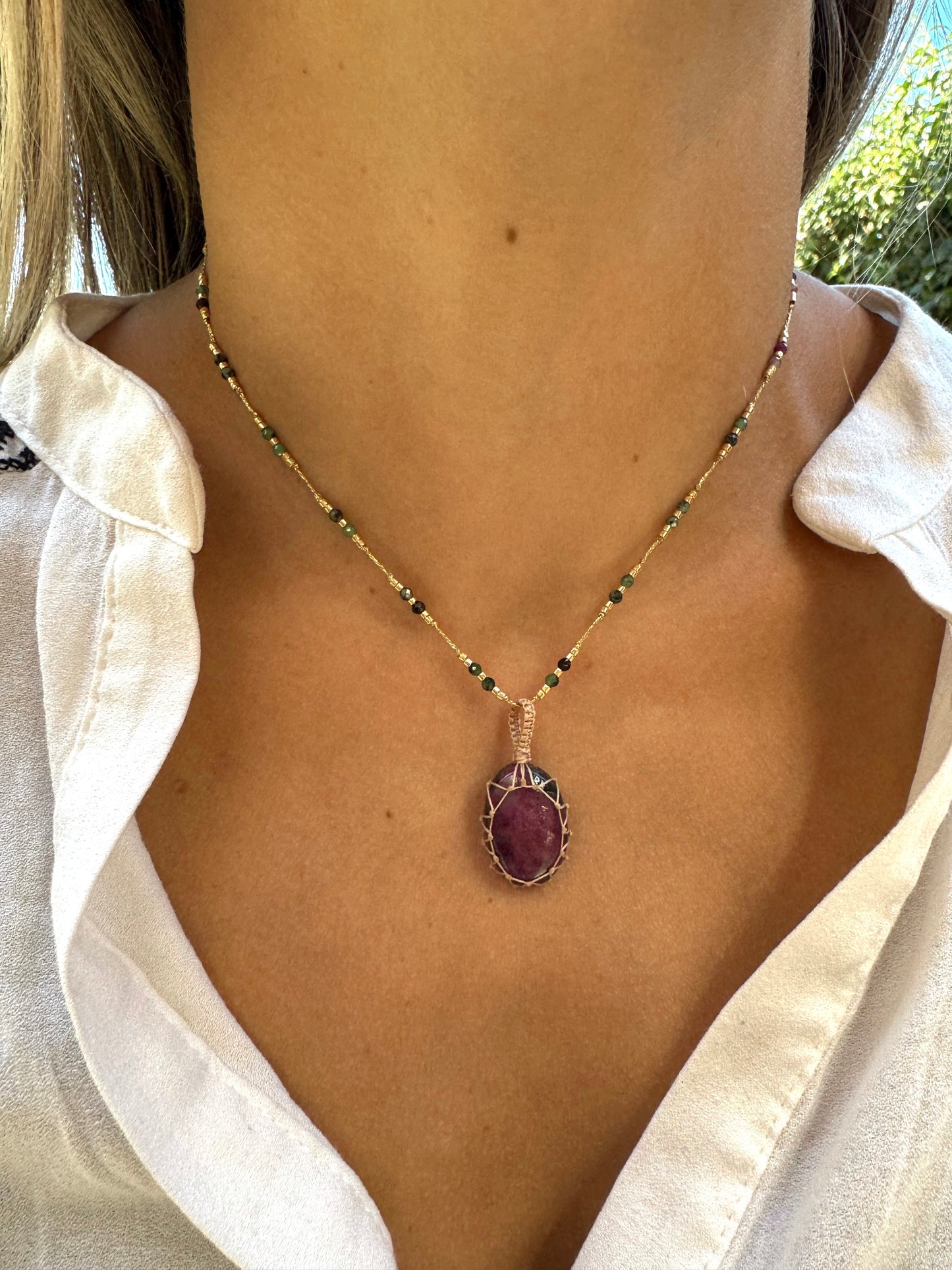 Collar Jaipur Rubí Zoisita #3