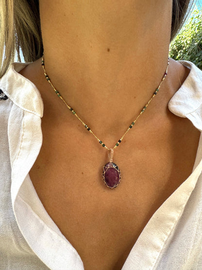 Collar Jaipur Rubí Zoisita #3