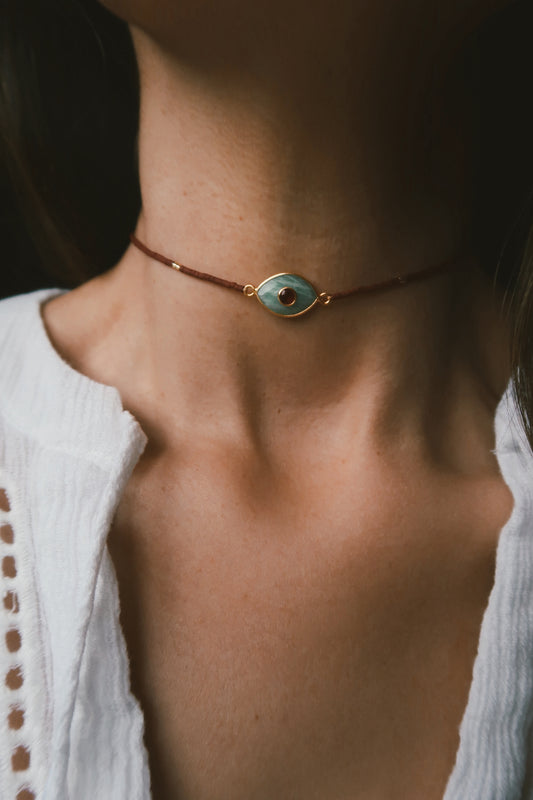 Choker Paris Amazonita Burdeo