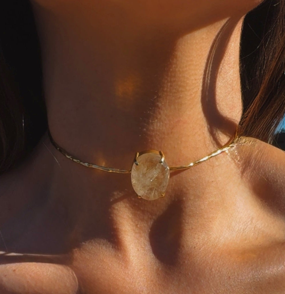 Choker Praya Cuarzo Rutilado