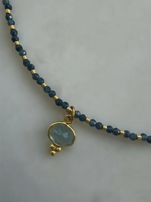 Collar Félix Ágata Azul y Topacio