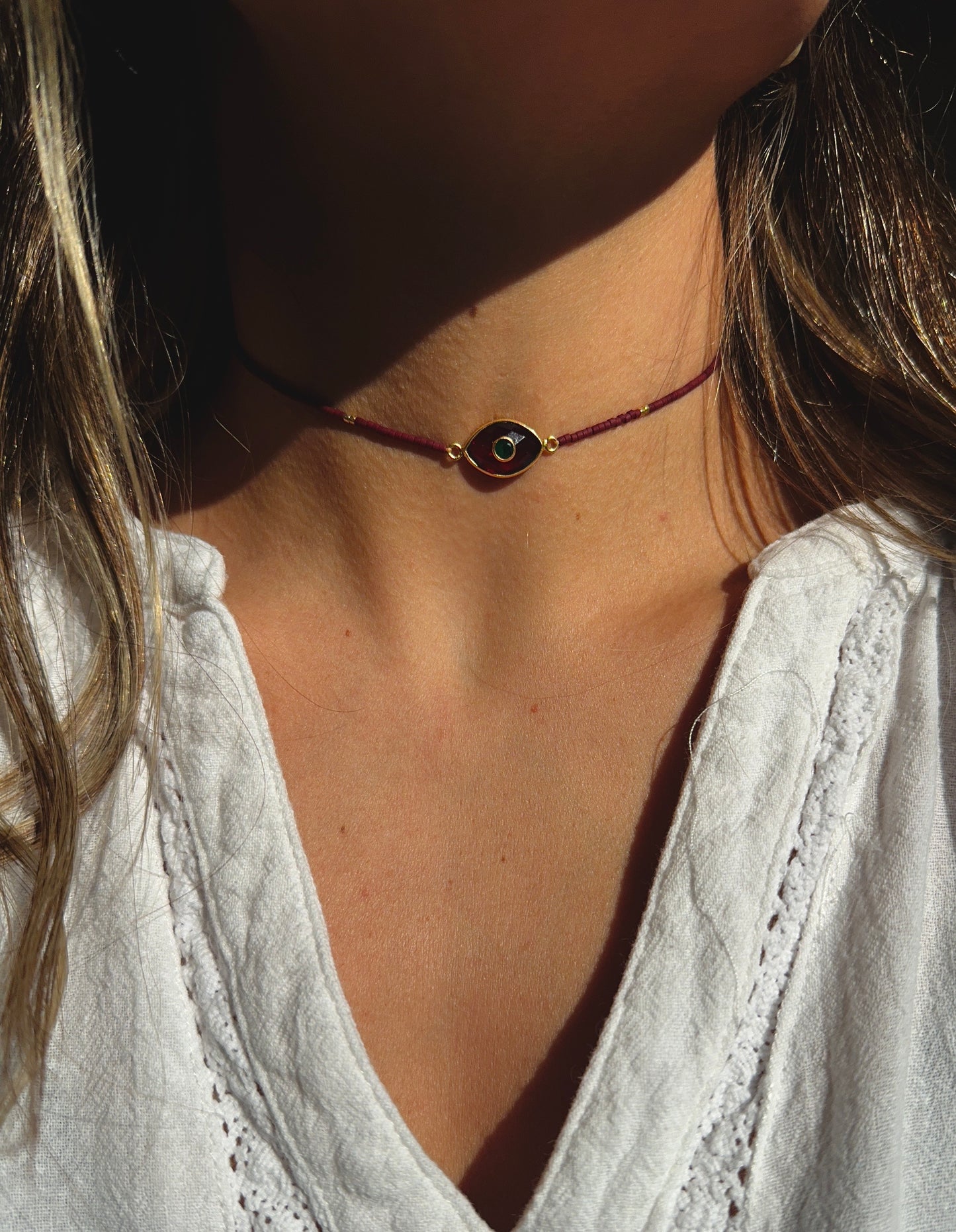 Choker Paris Granate