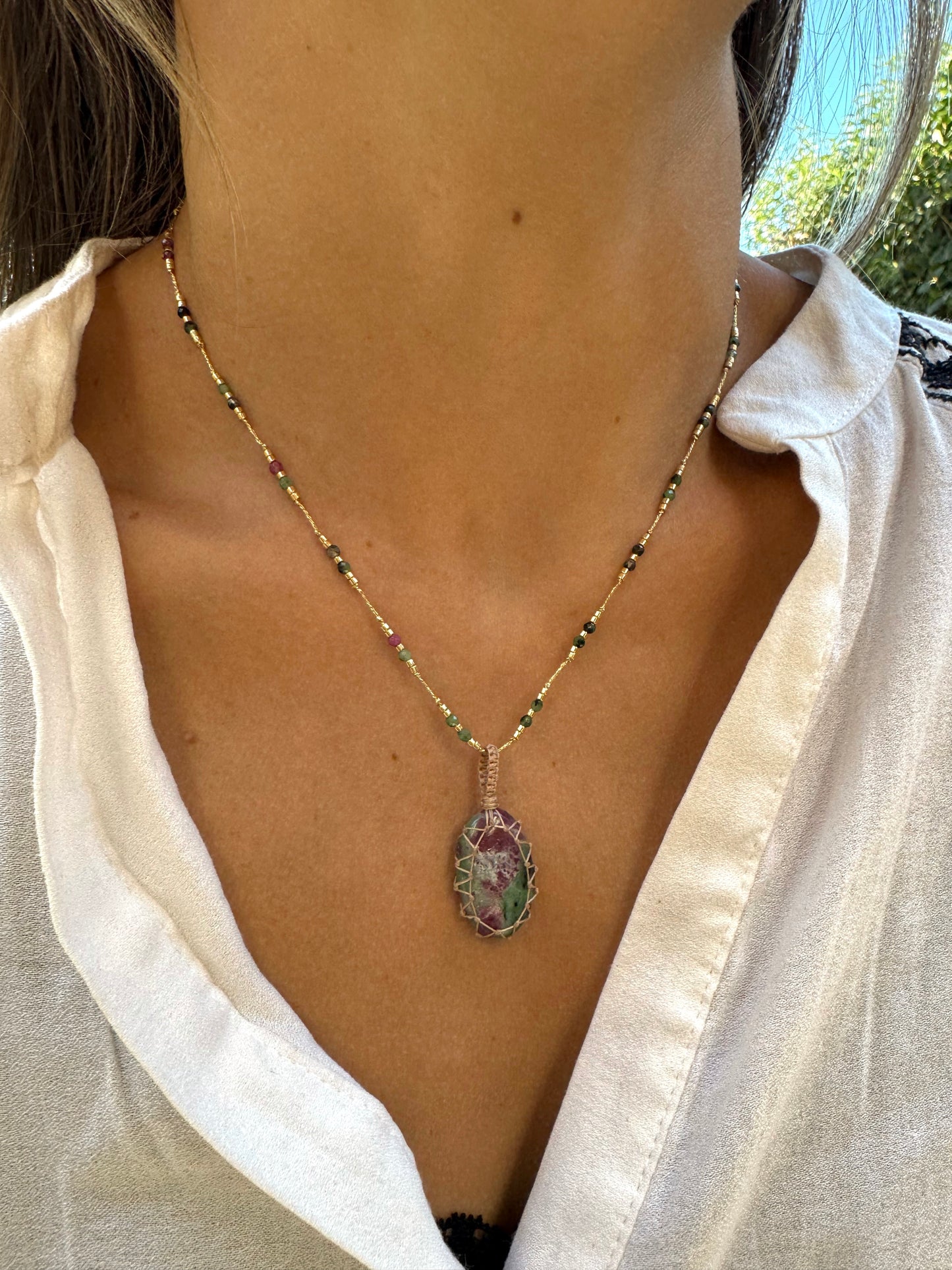 Collar Jaipur Rubí Zoisita #3