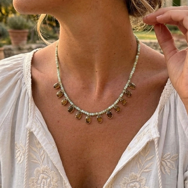 Collar Lena Crisopasa/Ojo de Tigre