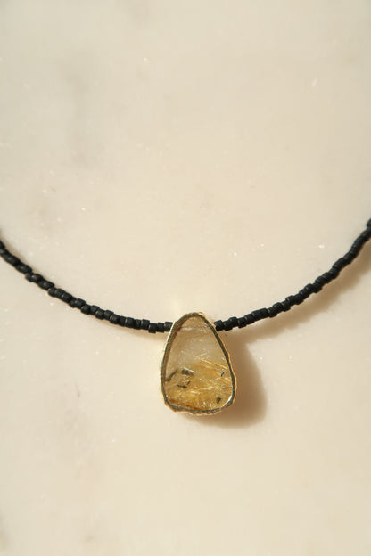 Collar Gaia Negro - Cuazo Rutilado