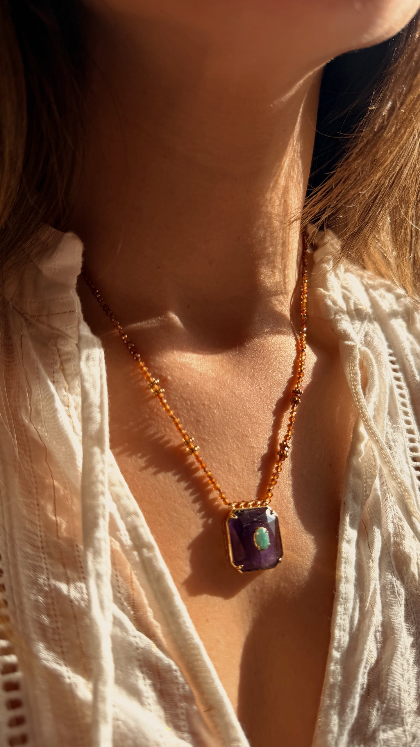 Collar Zahara Granate Naranjo