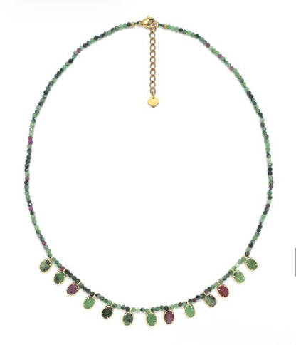 Collar Lena Rubí Zoisita