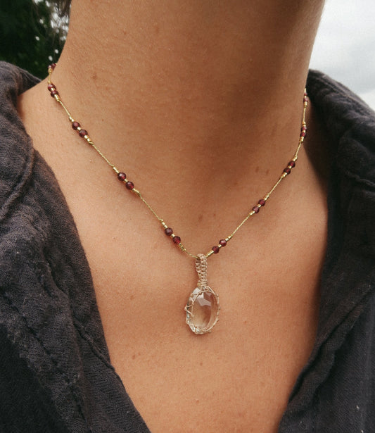 Collar Jaipur Cuarzo Rutilado corto #3