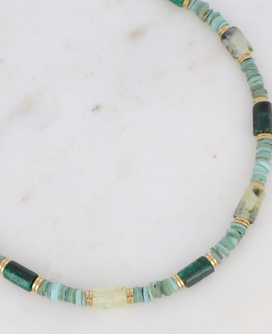 Collar Nola Ágata y Jaspe Verde
