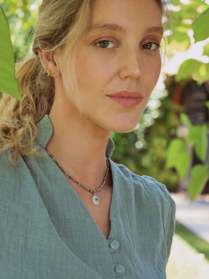 Collar Ana Turquesa Africana-Moonstone