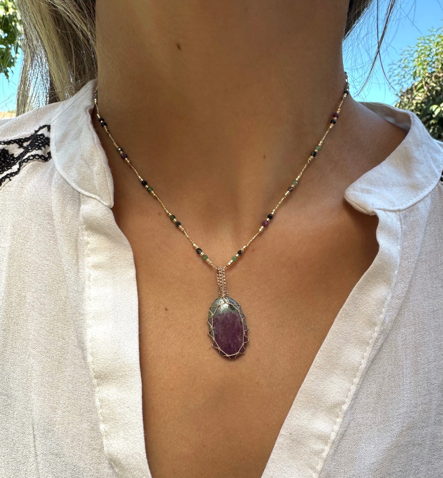 Collar Jaipur Rubí Zoisita #3