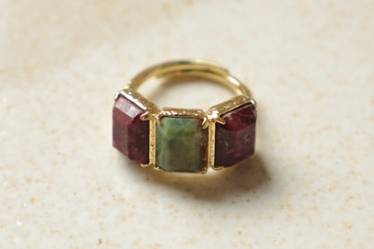 Anillo Enna Rubí Zoisita