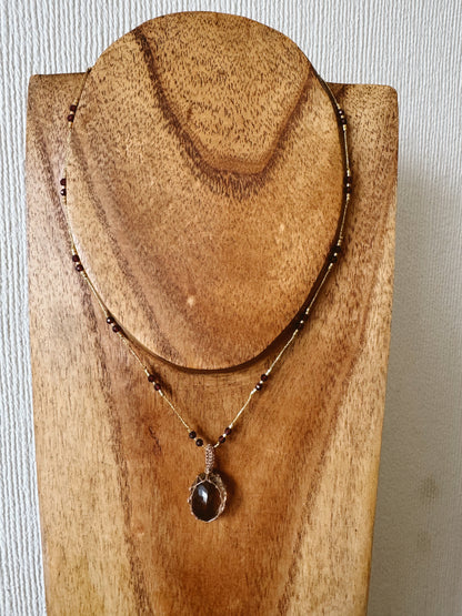 Collar Jaipur Cuarzo Ahumado