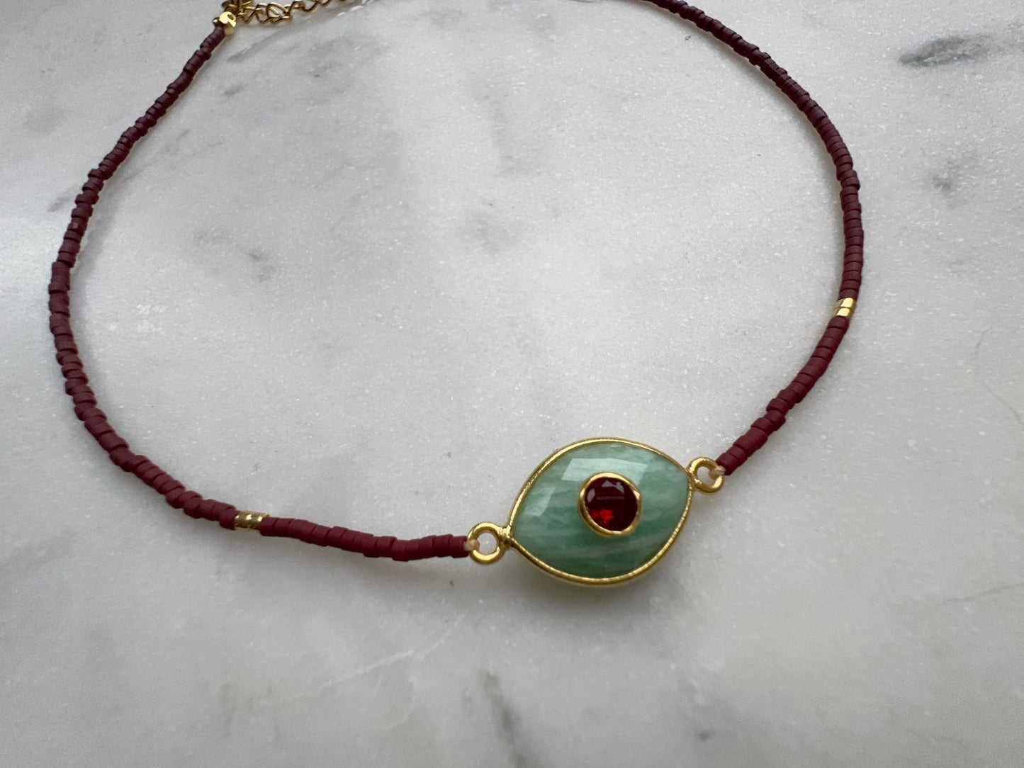 Choker Paris Amazonita Burdeo