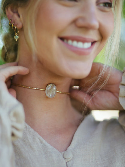 Choker Praya Cuarzo Rutilado
