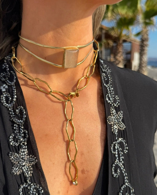 Choker Creta Cuarzo Rutilado