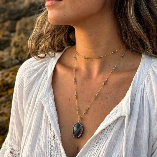 Collar Jaipur Fluorita Largo