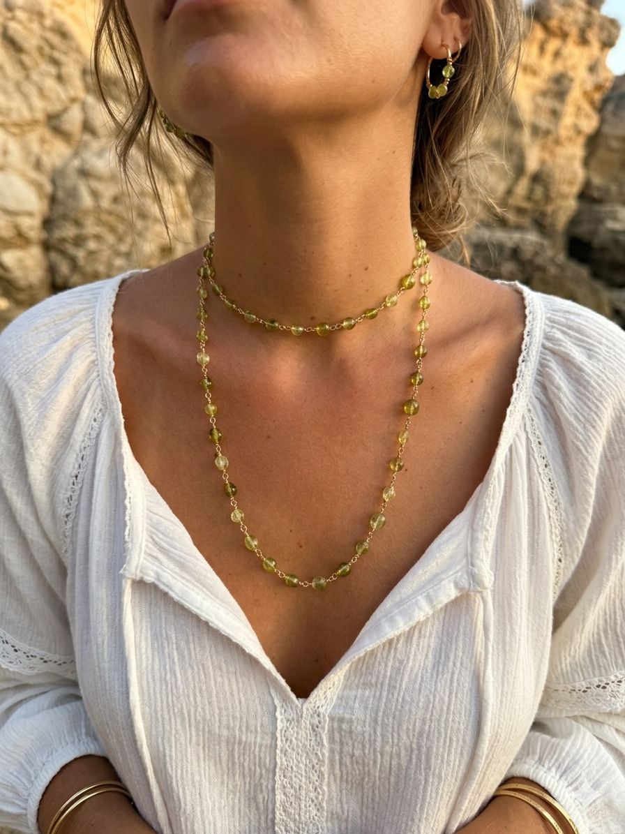 Collar Gabrielle Cuarzo Verde