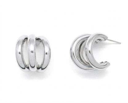 Aros Triple Mia Plateados