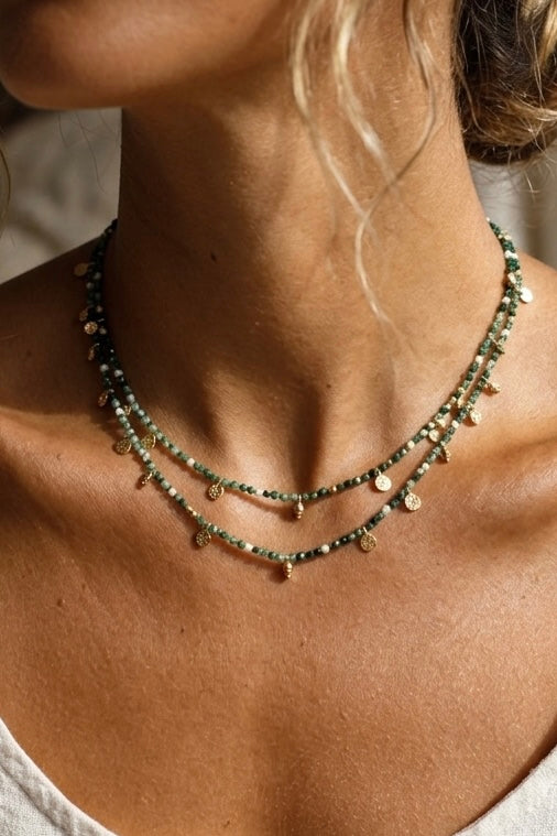 Collar Largo Amelia Ágata Musgo