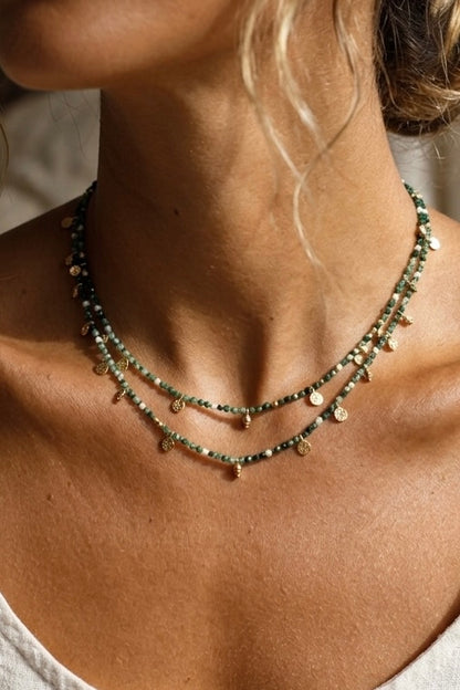 Collar Largo Amelia Ágata Musgo