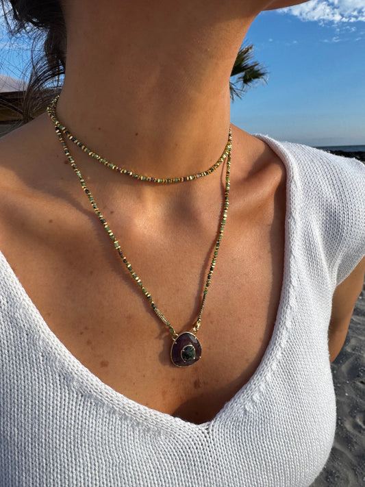 Collar Doble Elise Amatista
