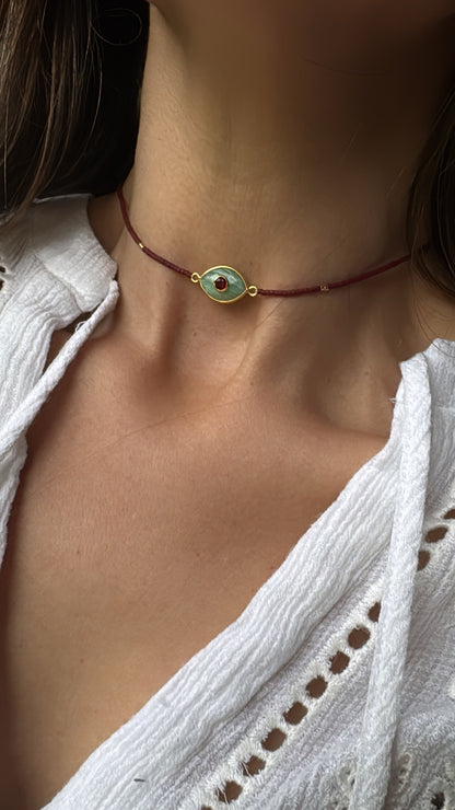 Choker Paris Amazonita Burdeo