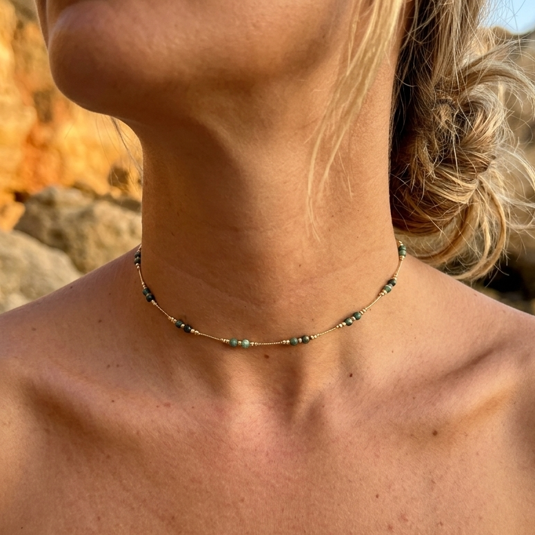 Choker María Turquesa Africana
