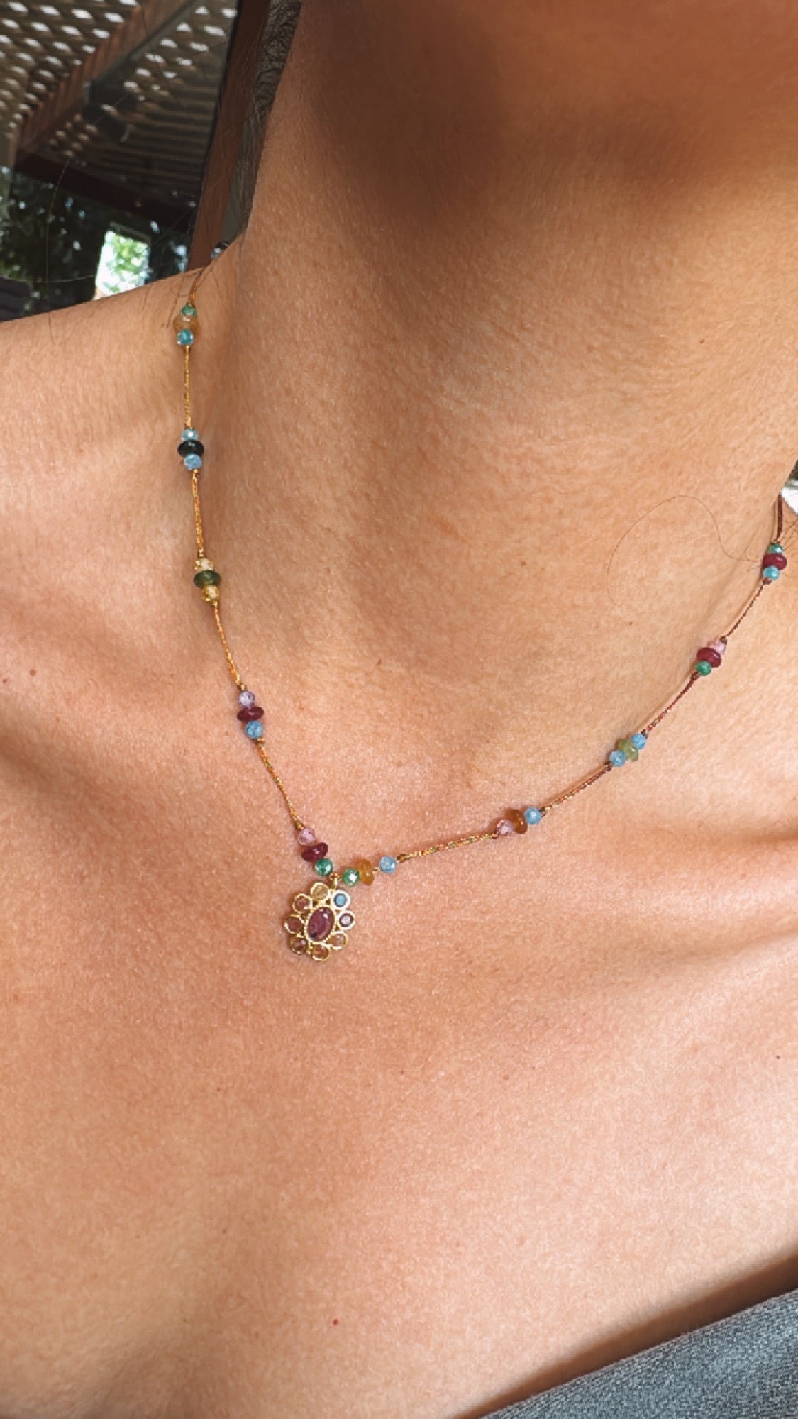 Collar Fleur Ópalo Rosa