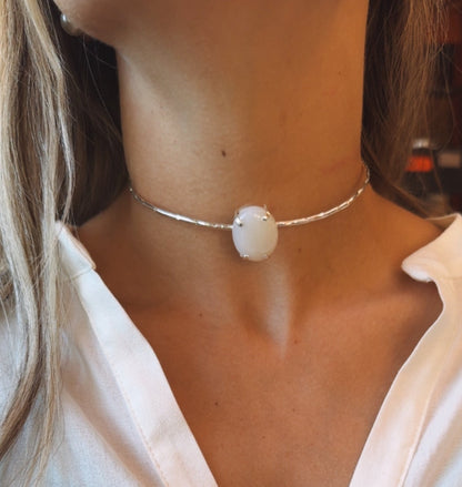 Choker Praya Calcedonia Blanca