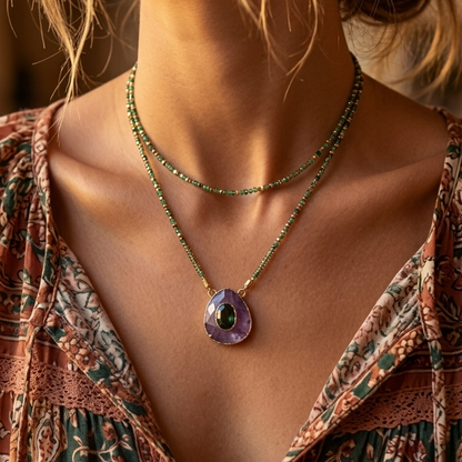 Collar Doble Elise Amatista