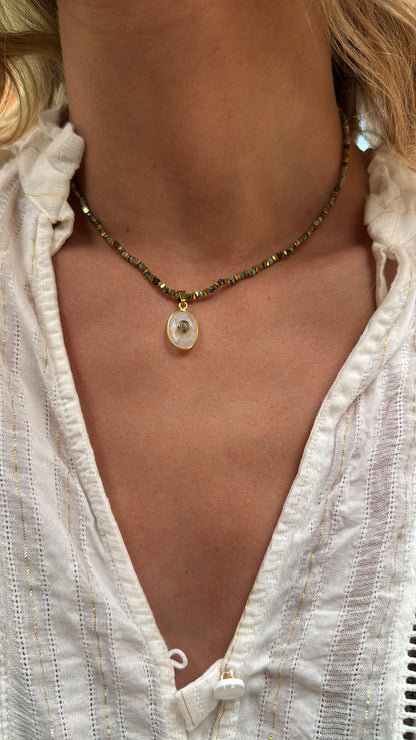 Collar Ana Turquesa Africana-Moonstone