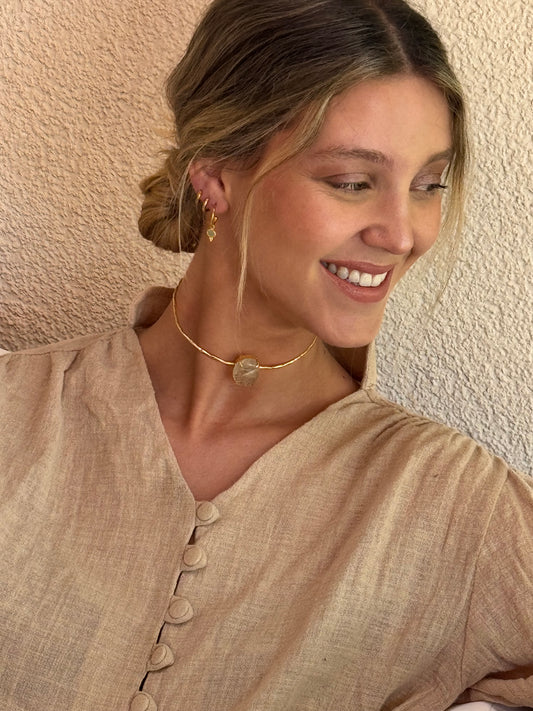 Choker Praya Cuarzo Rutilado