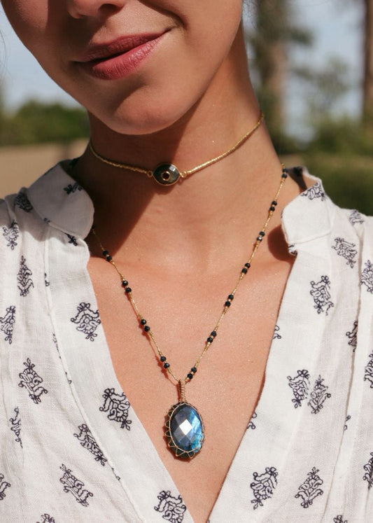 Collar Jaipur Labradorita Mediano