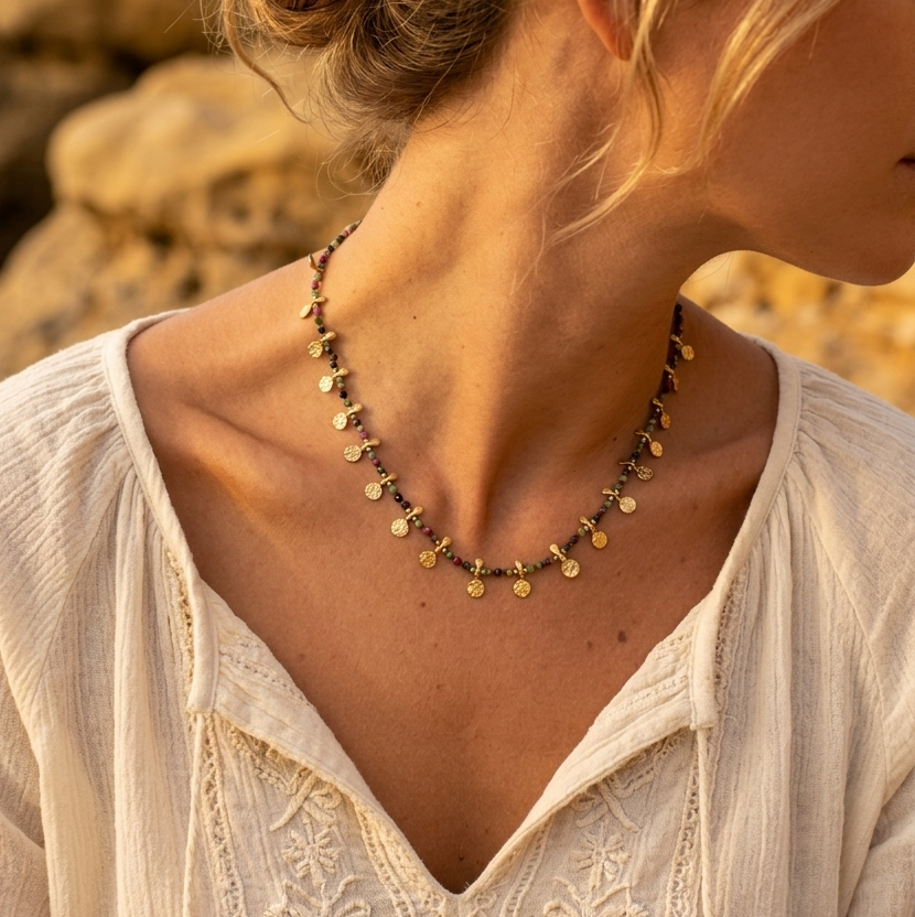 Collar Charlotte Rubí Zoisita