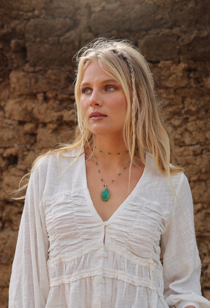 Collar Jaipur Largo Ónix Verde