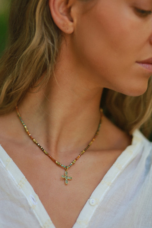 Collar Capri Cruz Amazonita