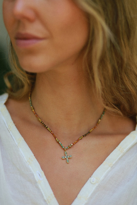 Collar Capri Cruz Amazonita