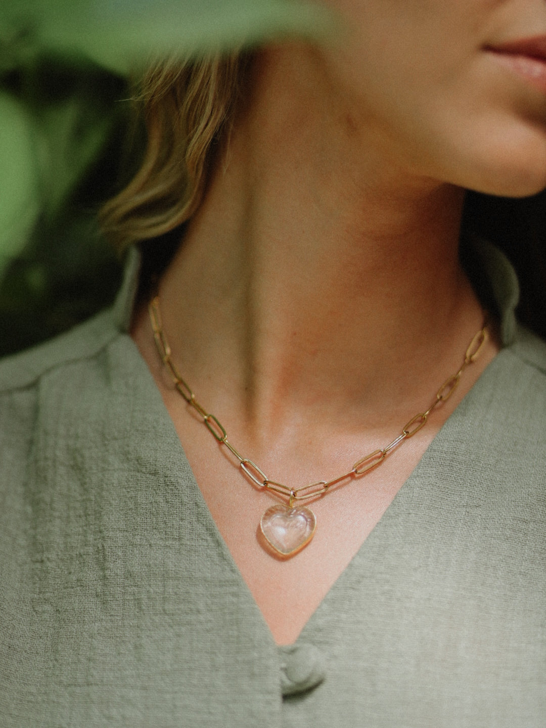 Collar Cuore Cuarzo Transparente