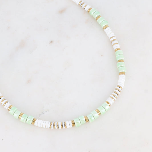 COLLAR AZELIÉ VERDE AGUA GOLD