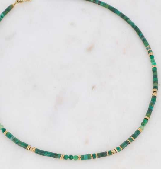 Collar Cybelle Ágata y Jaspe verde